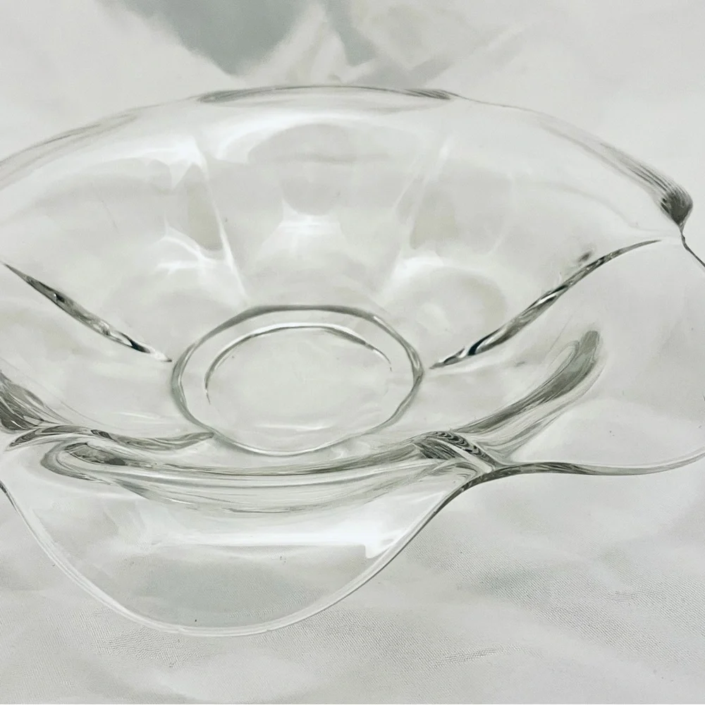 Heisey Glass Clear Console Bowl, Flower Shaped, Vintage EUC